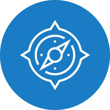 Pusula Yönlendirme Navigasyon Anahat Simgesi