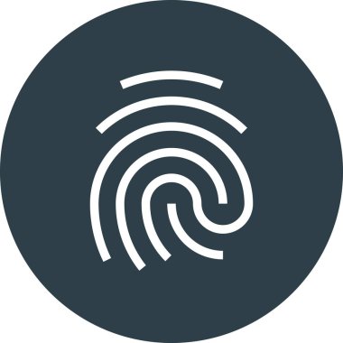 Parmak İzi Biyometrik Kimlik Anahat Simgesi