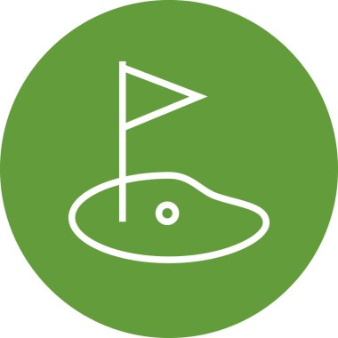 Golf Sahası Delik Yeşil Anahat Simge