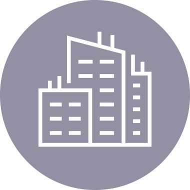 Modern Şehir Binaları Anahat Simgesi