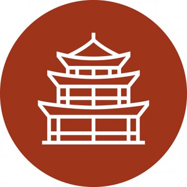 Pagoda Tapınak Kulesi Anahat Simgesi