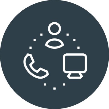 Kişisel Ağ Telefon Bilgisayar Anahat Simgesi