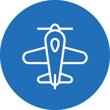 Tek Motor Pervane Düzlem Anahat Simgesi