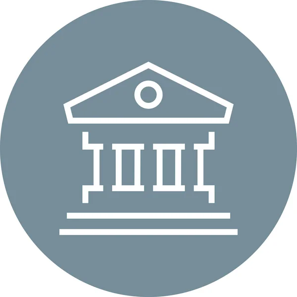 Bank Financial Building Outline Icon — Stock Vector