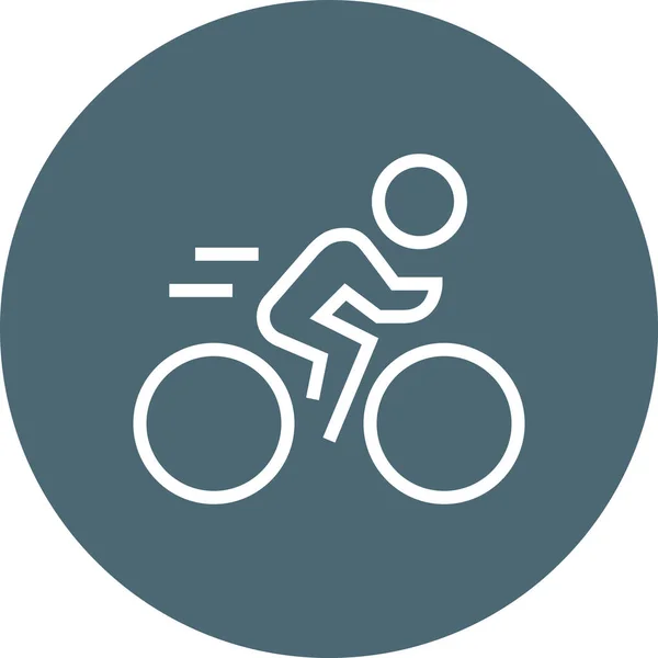 Ciclismo Bike Rider Outline Icona — Vettoriale Stock
