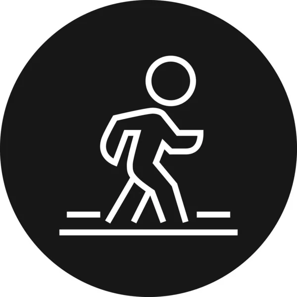 Person zu Fuß Crosswalk Umriss Symbol — Stockvektor