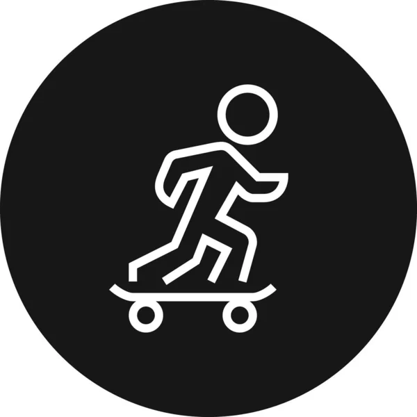 Skateboard Action Sport Skizze Symbol — Stockvektor