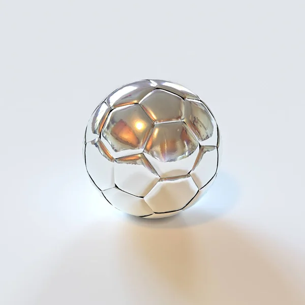 silver soccer / european football ball on white background