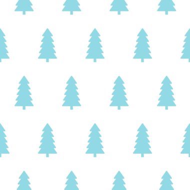 Seamless modeli mavi Noel ağaçları. Tekstil paketleme, afiş için tasarım. Arka plan.