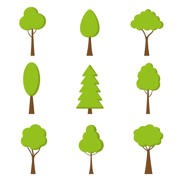 stock vector Tree icon. Vector. Nature symbol in flat design. Green forest plants. Collection of design elements.