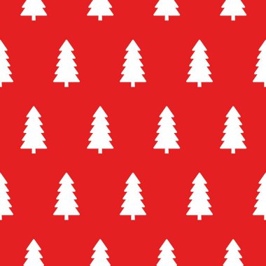 Kırmızı Noel Noel ağaçları desenle. vektör çizim