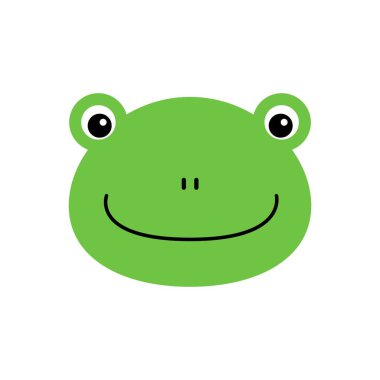 Karikatür hayvan, beyaz arka plan üzerinde sevimli kurbağa. Düz tasarım. Vektör çizim