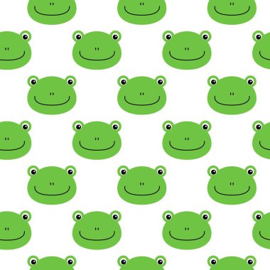 kurbağa vektör desen, seamless modeli, düz kurbağa çizgi film arka plan.