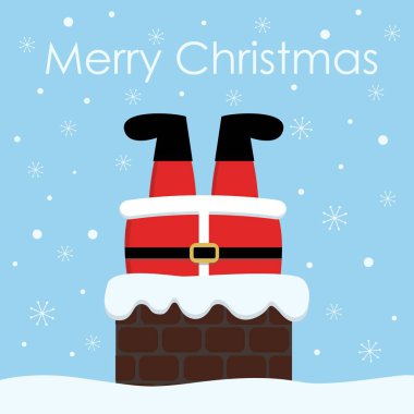 Noel Baba bacanın içinde sıkışmış. Noel vektör arka plan