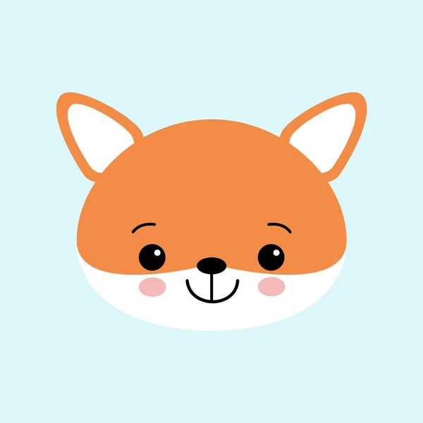 Vector Illustration Cute Fox Childish Background Smiling Cartoon Character — Stock Vector