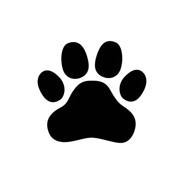 Paw Prints Logotyp Vektorillustration Isolerade Vektor Illustration Svart Vit Bakgrund — Stock vektor