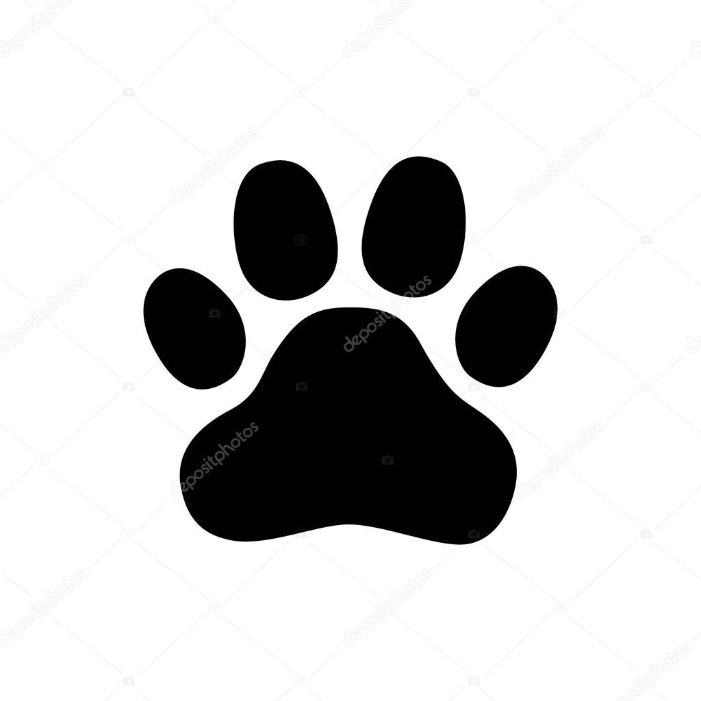 Paw Prints. Logo. Vector Illustration. Isolated vector Illustration. Black on White background. EPS Illustration