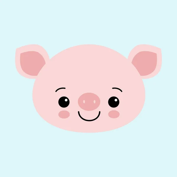 Lindo Cerdo Rosa Feliz Año Nuevo Símbolo Chino Del Año — Vector de stock