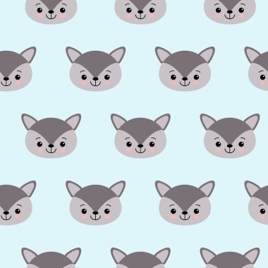 Şirin çocuklar kurt desen kızlar ve erkekler. Tekstil ve kumaş için.