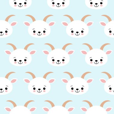 Hoş serin Seamless modeli bebek hayvan çiftliği keçi. Posterler, kartpostallar, kumaş veya ambalaj kağıdı uygun desen.