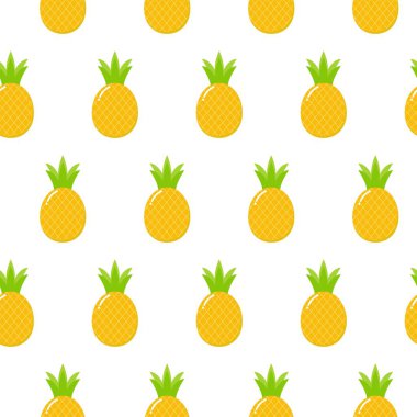 Sorunsuz ananas desen tekstil kumaş veya duvar kağıdı arka plan için. düz stil