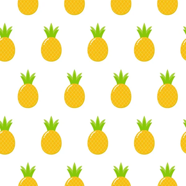 Naadloze Ananas Patroon Voor Textiel Stof Behang Achtergronden Vlakke Stijl — Stockvector