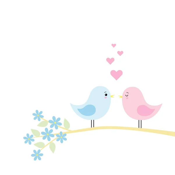 couple of cute birds in love vector illustration cartoon style