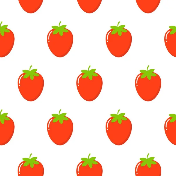 Fond vectoriel fraise, Illustration de fruits sur fond blanc — Image vectorielle
