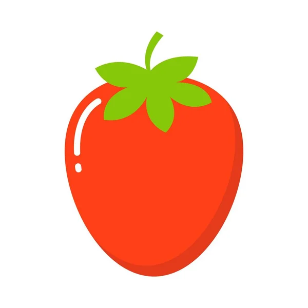 Icône vectorielle de couleur plate pour les fraises de jardin ou les fraises . — Image vectorielle