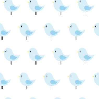 Mavi kuş ile şirin bebek modeli. Vektör arka plan. karikatür tarzı