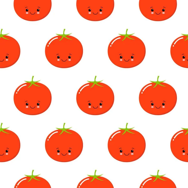 Personnage Tomate Drôle Conception Motif Sans Couture Pour Papier Peint — Image vectorielle