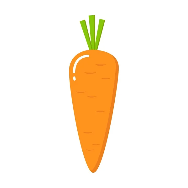 Icona della carota in un disegno piatto su sfondo bianco . — Vettoriale Stock