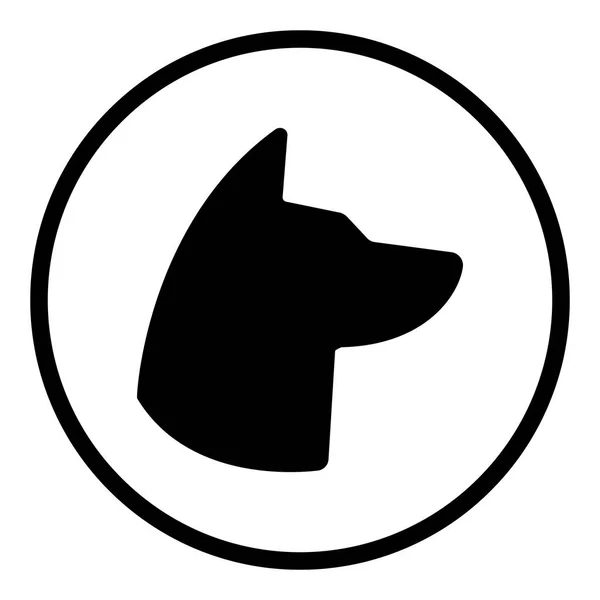 Hund symbolikon runda platta Vector Art Design färgcirkeln — Stock vektor