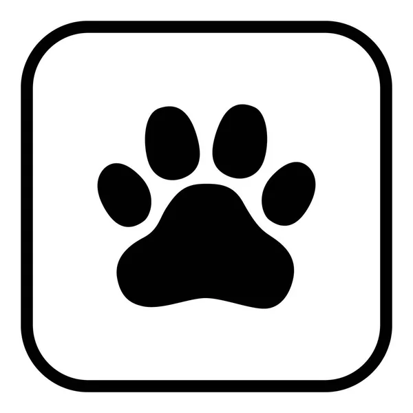 Illustration of a square application button with an animal footprint. — Stock Vector