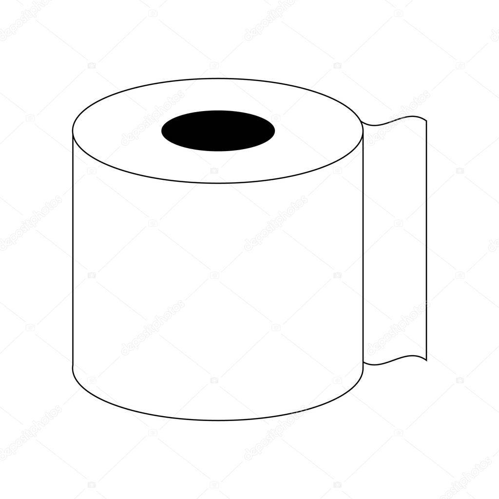 Outline toilet paper icon illustration vector symbol