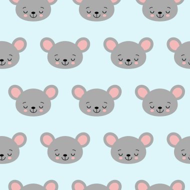 şirin çizgi film faresi kusursuz vektör desenli arkaplan çizimi