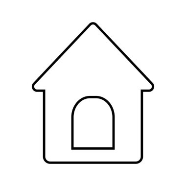 Köpek kulübesi simgesi. Vektör çizim tarzı bir düz ikonik köpek kulübesi semboldür.