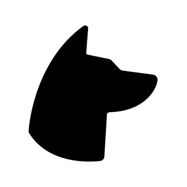 Köpek simgesi. Hayvan sembolü. Pet piktogram, beyaz arka planda izole düz vektör işareti.