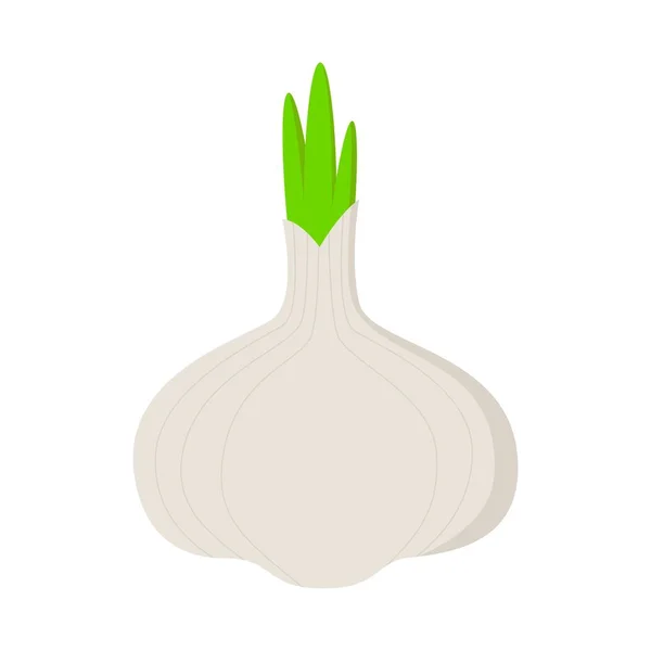 Knoflook logo in platte stijl. Geïsoleerd object. Knoflook icoon. Groente uit de tuin. Biologisch voedsel. — Stockvector