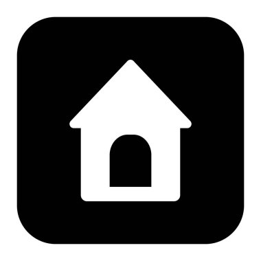 Köpek kulübesi simgesi Meydanı'nda. Vektör çizim tarzı bir düz ikonik köpek kulübesi semboldür.