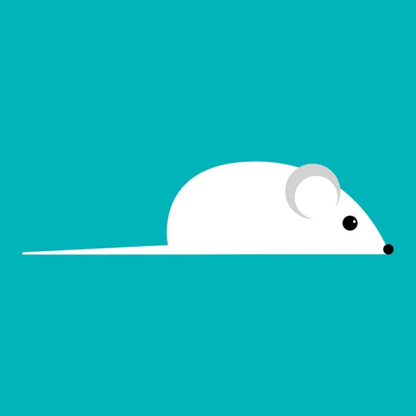 Icono elegante de un ratón blanco para la web y la impresión . — Vector de stock