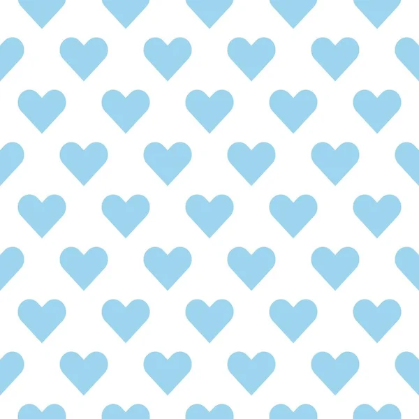 Hellblaue Herzen auf weißem Hintergrund. Herznahtloses Muster. — Stockvektor
