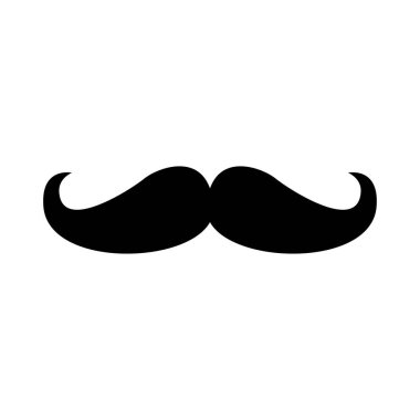 Güçlü adam bıyık düz stil simgesi simgesi vektör illüstrasyon beyaz arka plan üzerinde izole.