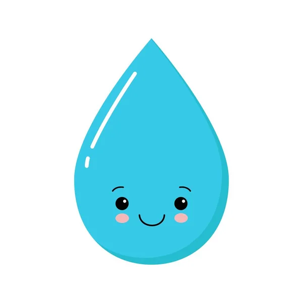 Little water mascot vector cartoon illustration. cute drop — Stock Vector