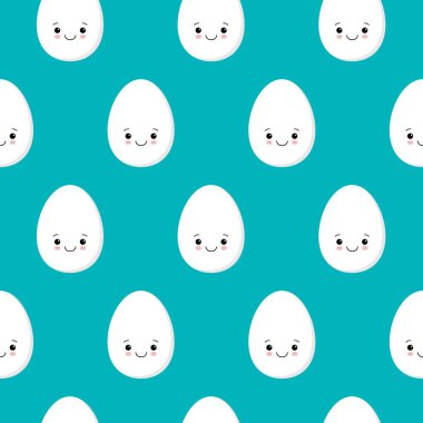Düz Tasarım tavuk, şirin yumurta sorunsuz arka plan desen..