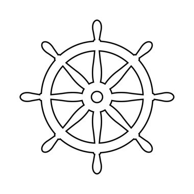 Helm Anchor vektör simgesi logo Deniz deniz okyanus tekne illüstrasyon.
