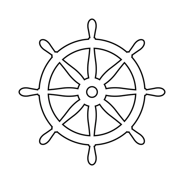 Helm Anchor vector icon logo Nautical maritime sea ocean boat illustration. — Stock Vector
