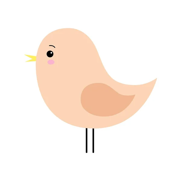 Liten söt orange fjäder fågel design. Tecknad figur. — Stock vektor