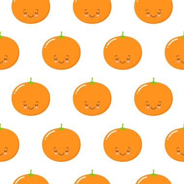 Sevimli Portakal Meyve ile Dikişsiz Desen. Taze Arka Plan
