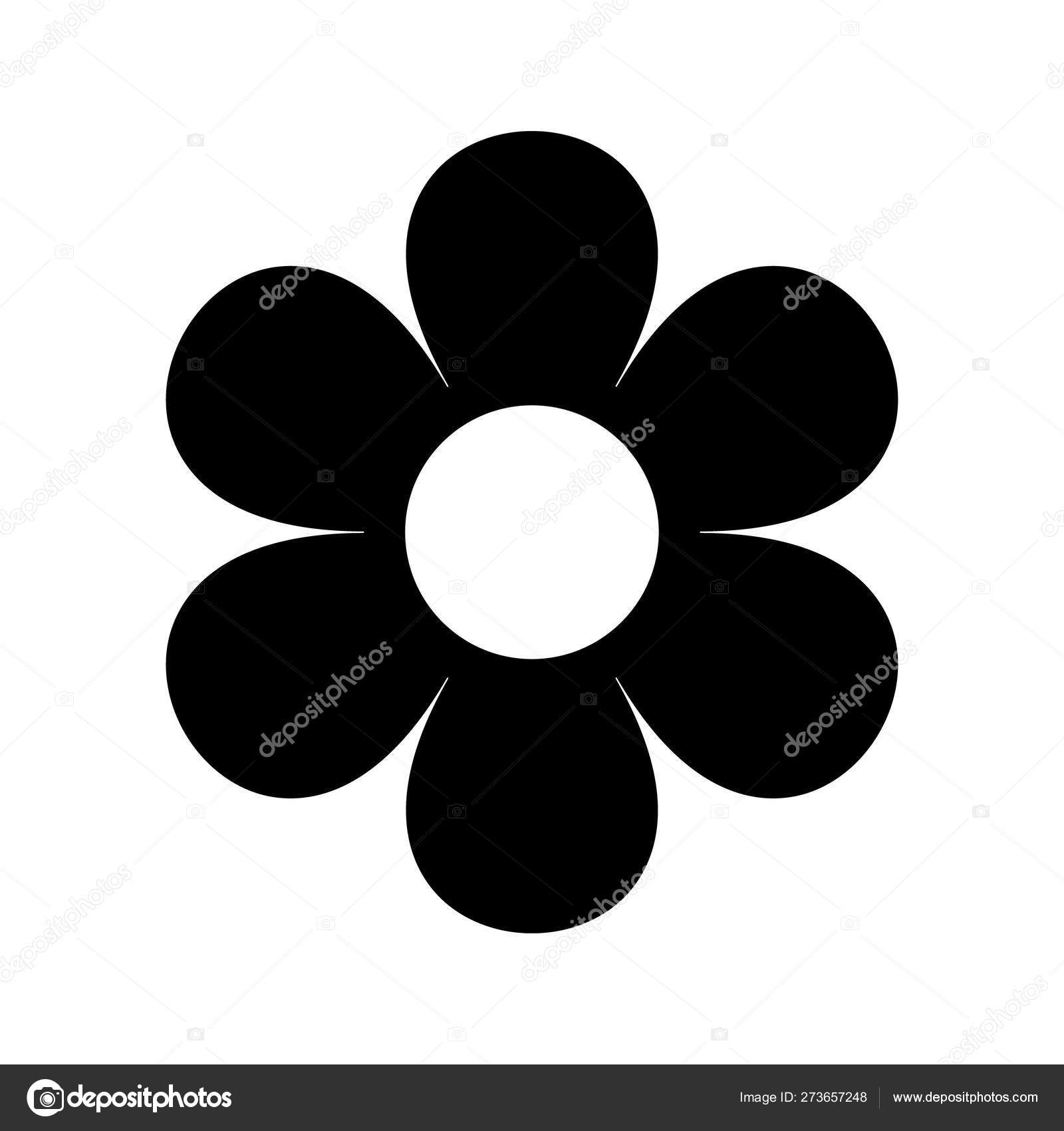 Flat flower icons silhouette isolated on white. Cute retro design. daisy  Stock Vector by ©YuliaR 273657248